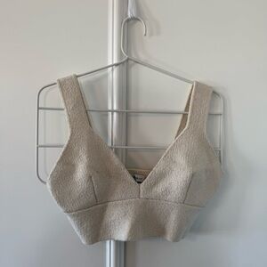 Zara Cream Boucle Bralette / Crop Top